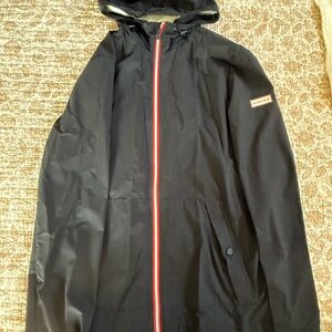 Hunter Black Raincoat with Red Accents